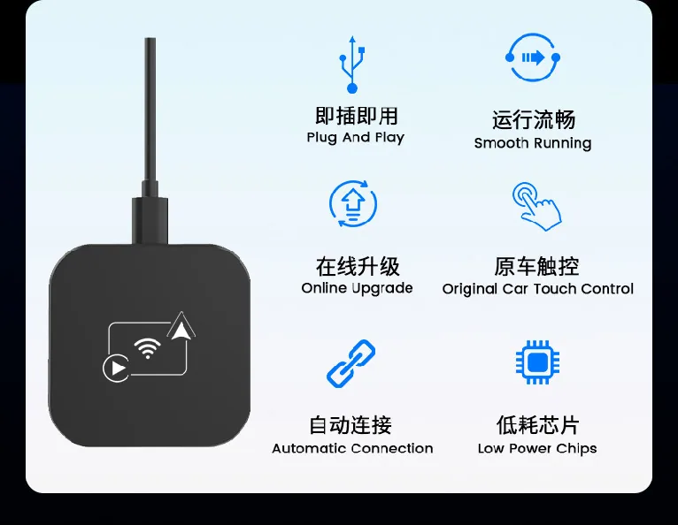 Smart Box Car Wireless Carplay-Adapter, Auto verkabelt mit kabellosem Plug-and-Play-Carplay 6