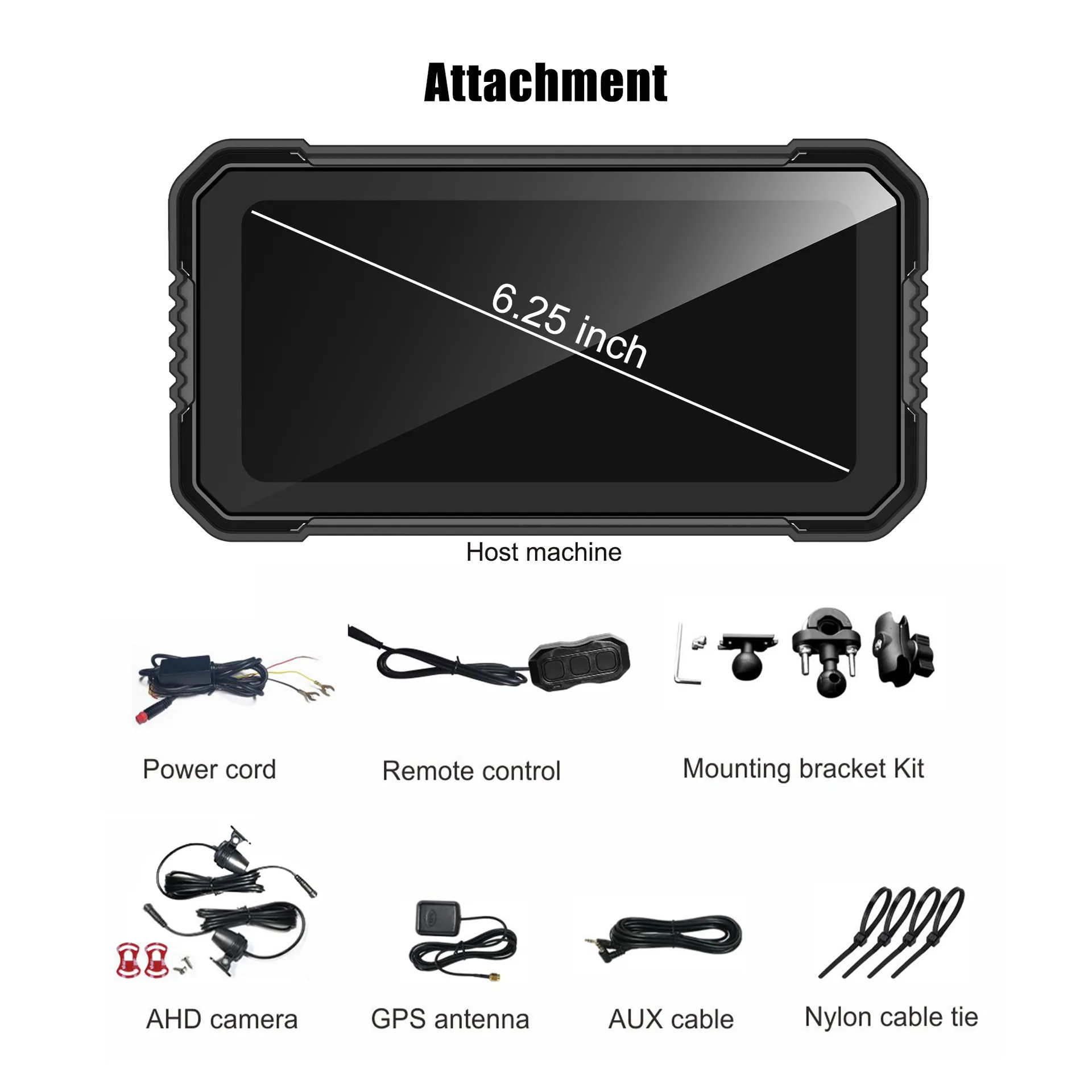 6.25 inch motorcycle waterproof portable record navigator integrated intelligent HD motorcycle wireless Carplay