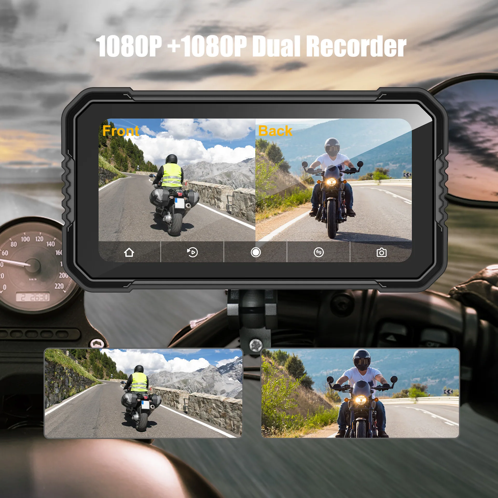6.25 inch motorcycle waterproof portable record navigator integrated intelligent HD motorcycle wireless Carplay 13
