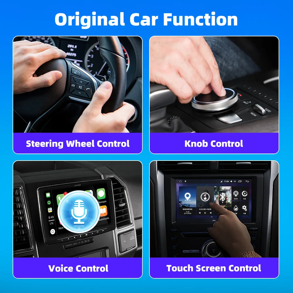 Wireless carplay box cross-border hot sale AI original car wired to wireless carplay car adapter box 17