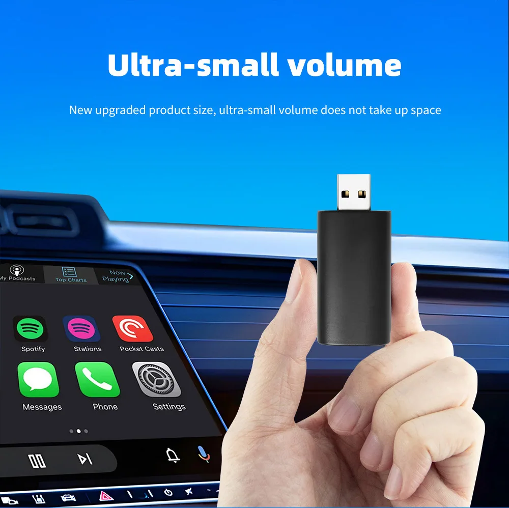 Wireless carplay box cross-border hot sale AI original car wired to wireless carplay car adapter box 9