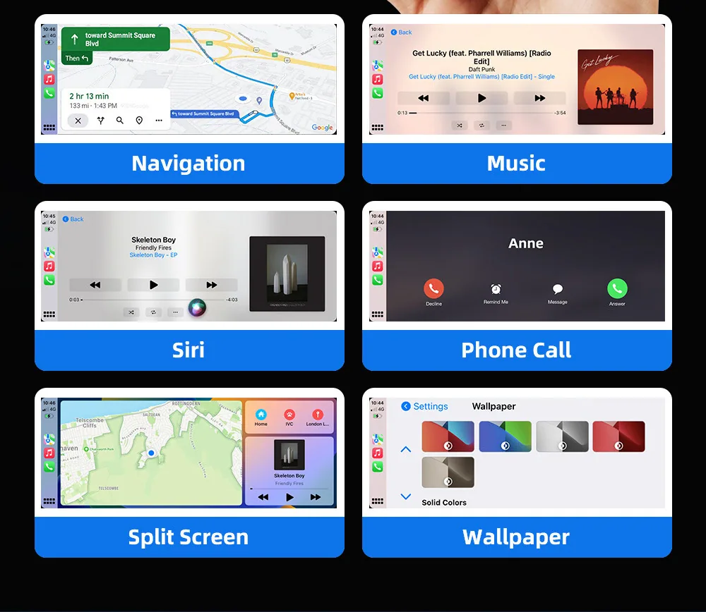 Wireless carplay box cross-border hot sale AI original car wired to wireless carplay car adapter box 8