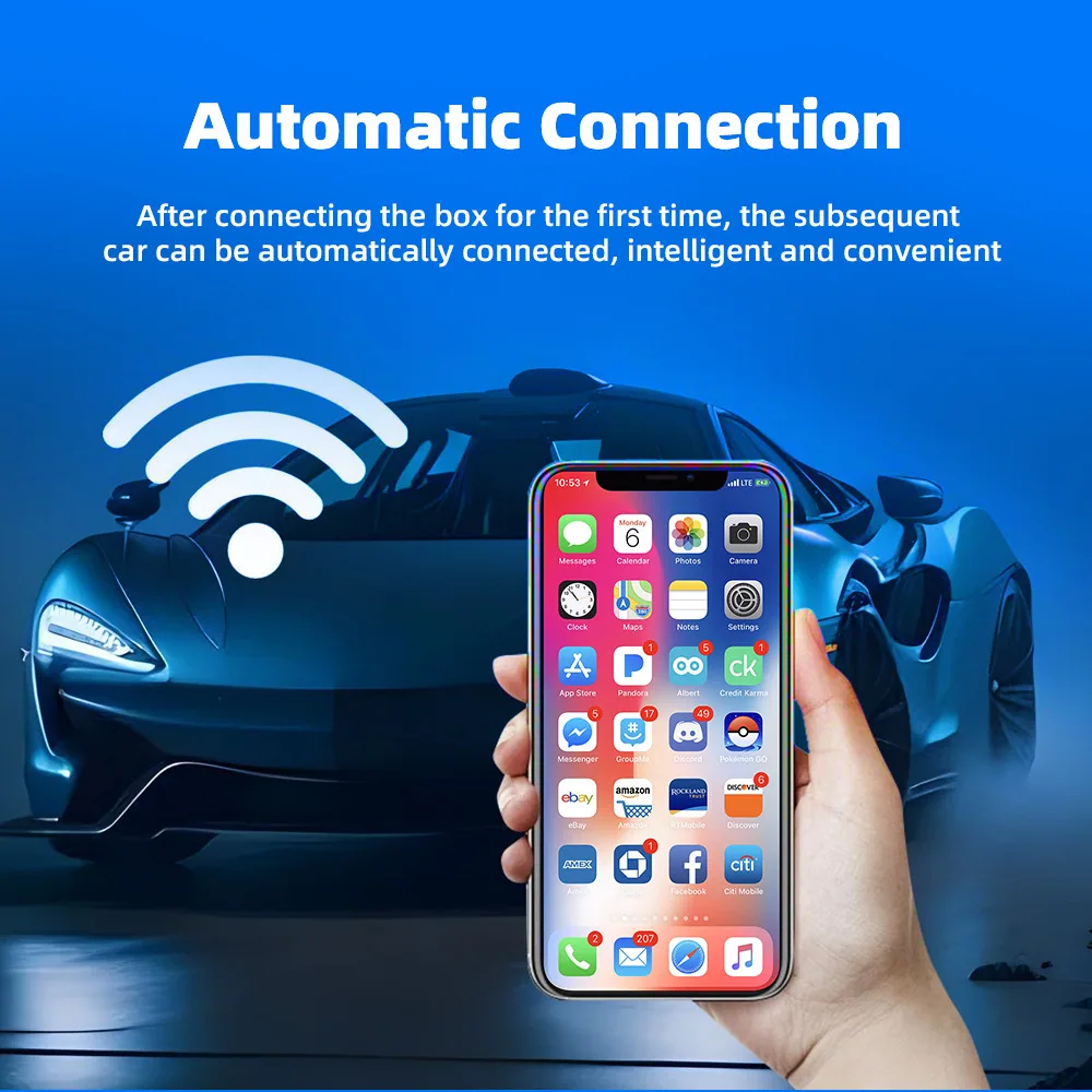 Wireless carplay box cross-border hot sale AI original car wired to wireless carplay car adapter box 18