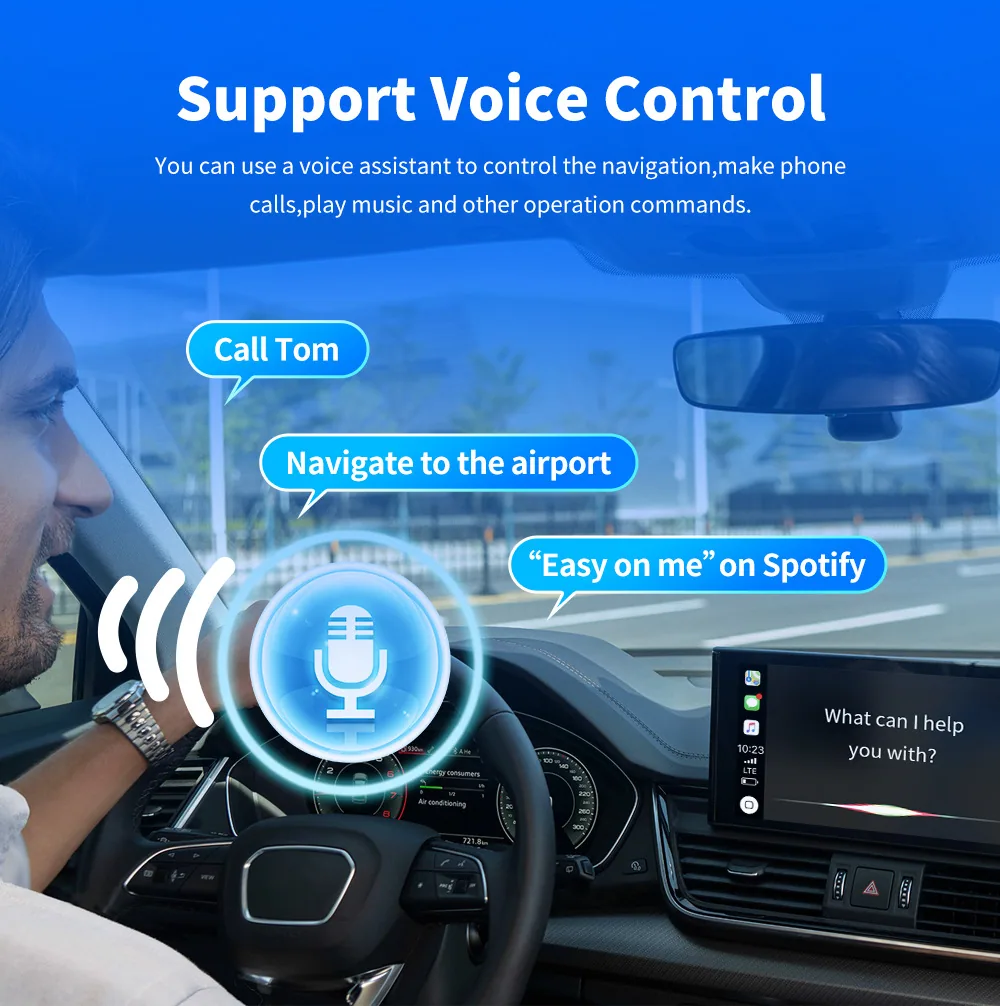 Wireless carplay box cross-border hot sale AI original car wired to wireless carplay car adapter box 12