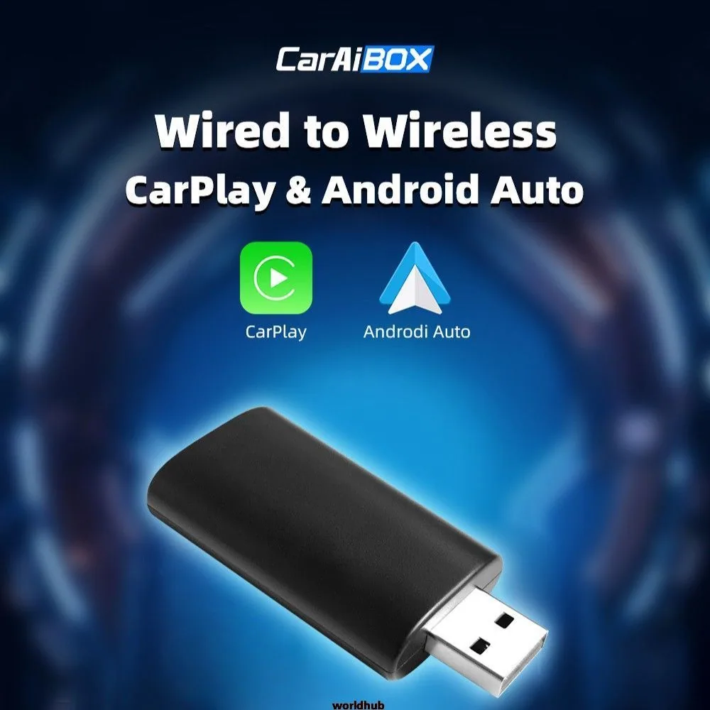 Wireless carplay box cross-border hot sale AI original car wired to wireless carplay car adapter box