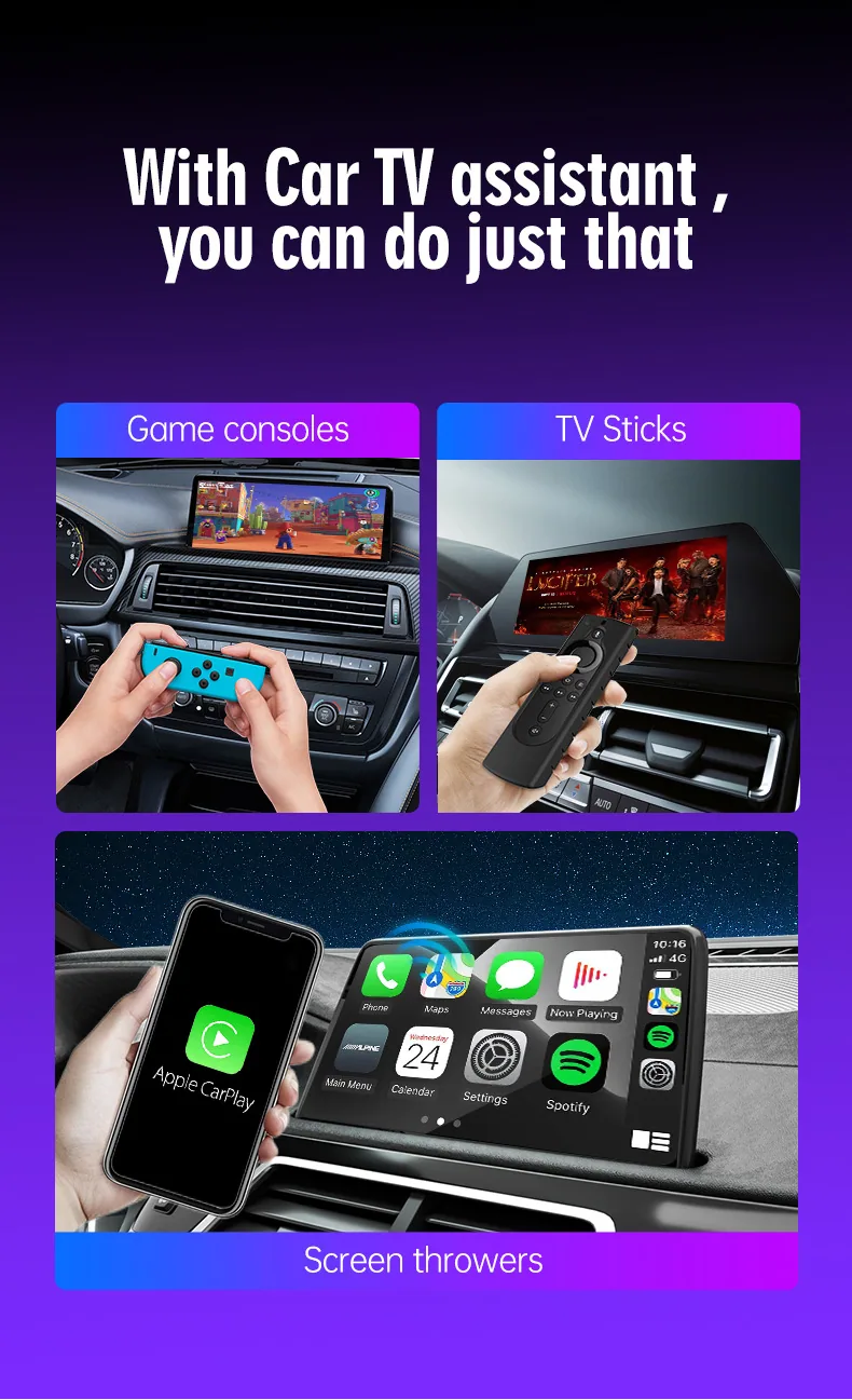 Cross-border car-machine interconnection carplay box wireless adapter car smart box android auto adapter vision 18