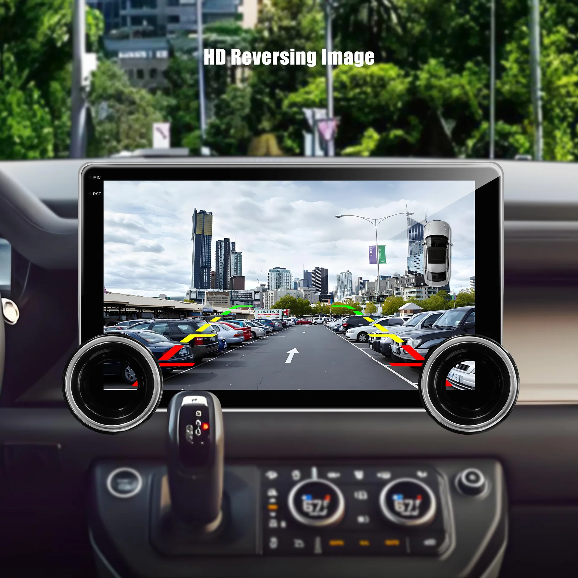 Dual knob Android Bluetooth car multimedia player expands car navigation, reversing image display, dual recording 13
