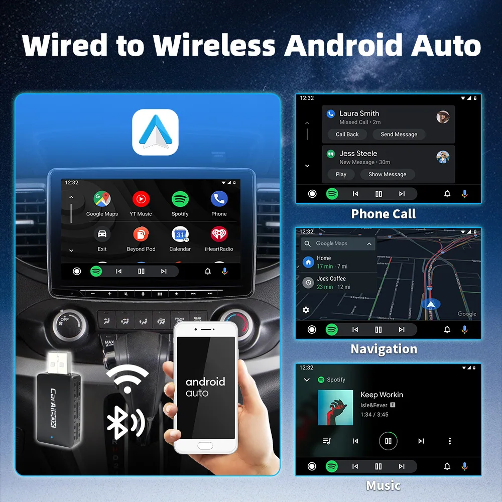Wireless CarPlay Android auto car AI box USB conversion and Bluetooth WiFi navigation 11
