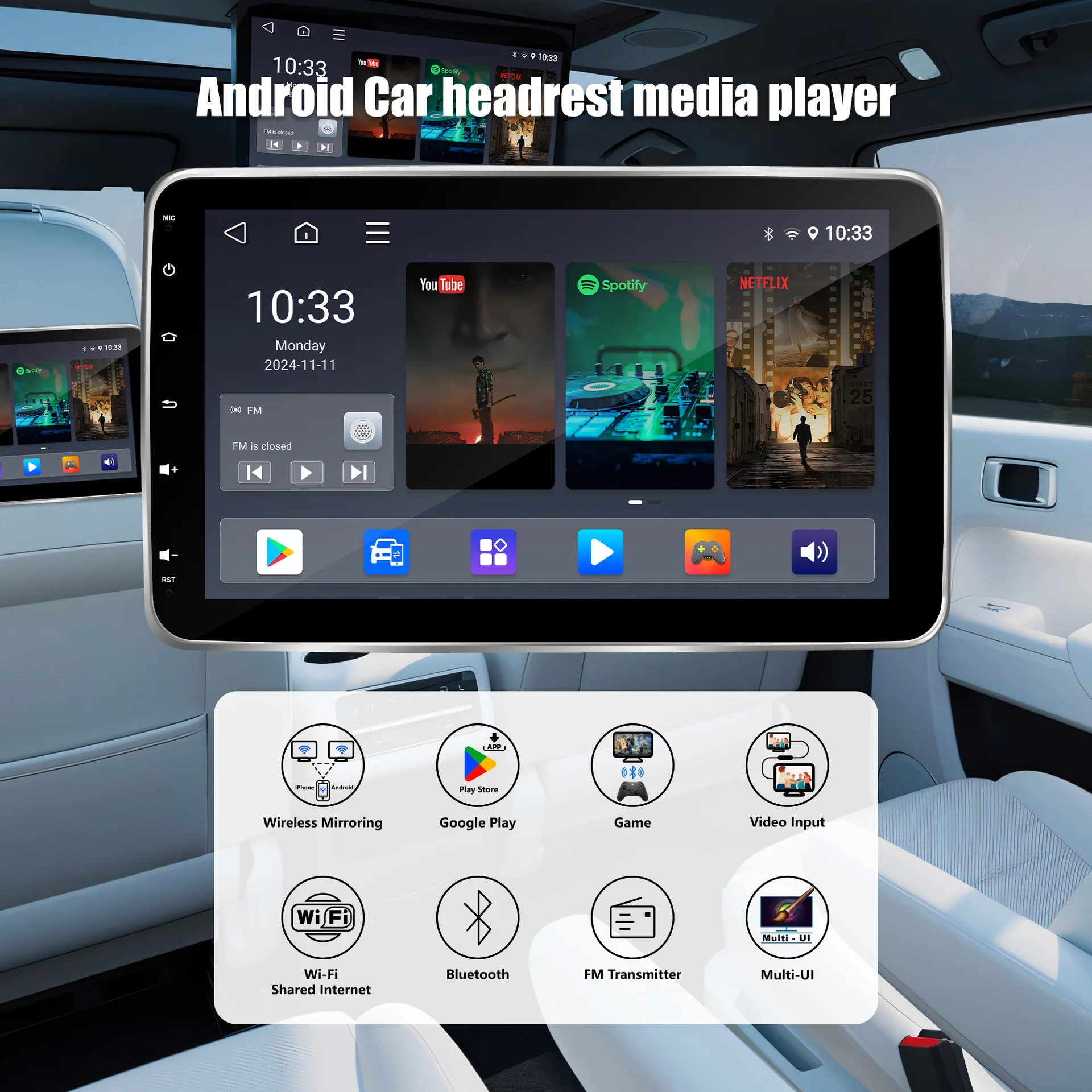 Cross-border multi-functional motorcycle car navigation carplay dash cam car bluetooth mp5 player 11