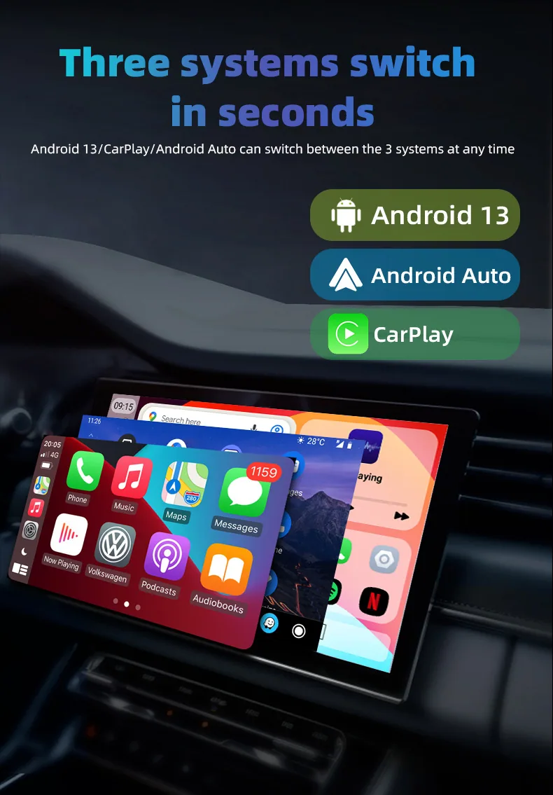 Original car wireless Bluetooth carplay wired to wireless box car Bluetooth AI box voice navigation playback 11