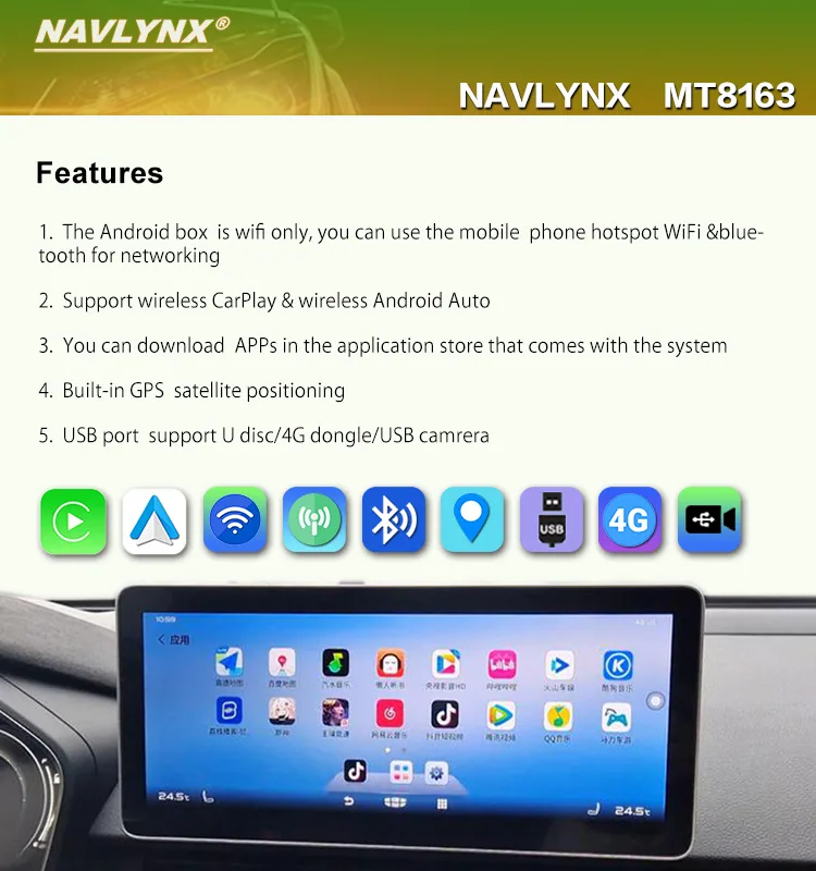 carplay box Ai box 2+32 MT8163 GPS 7