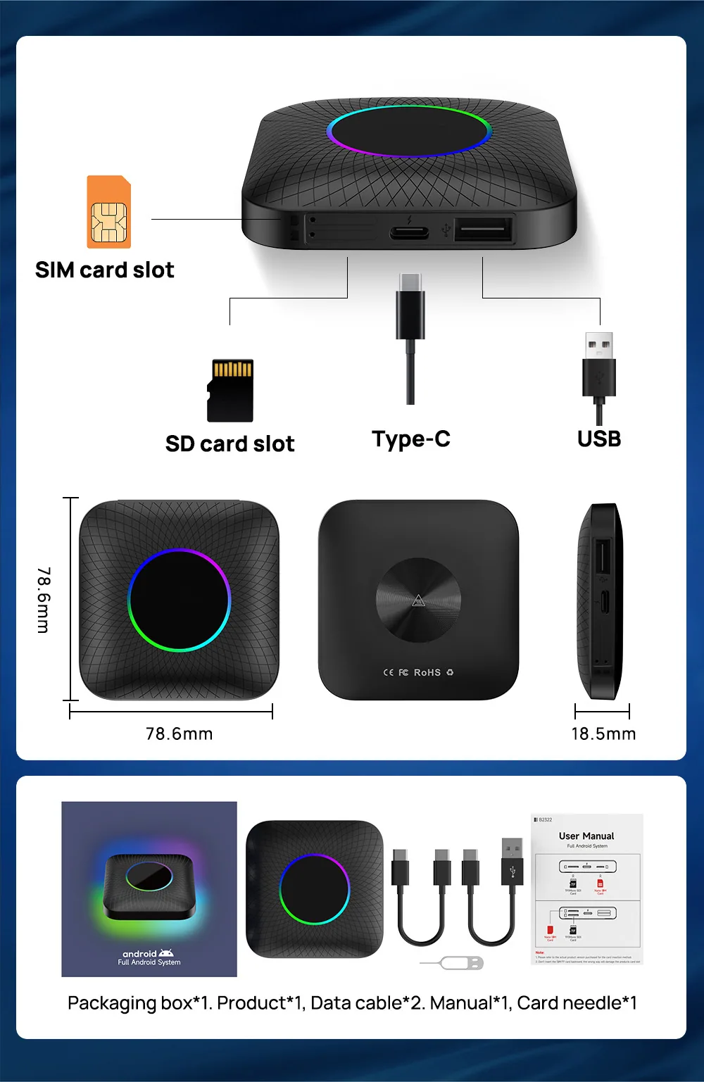 TBOX USB wireless carplay box Ai box 8+128 Qualcomm 660 11