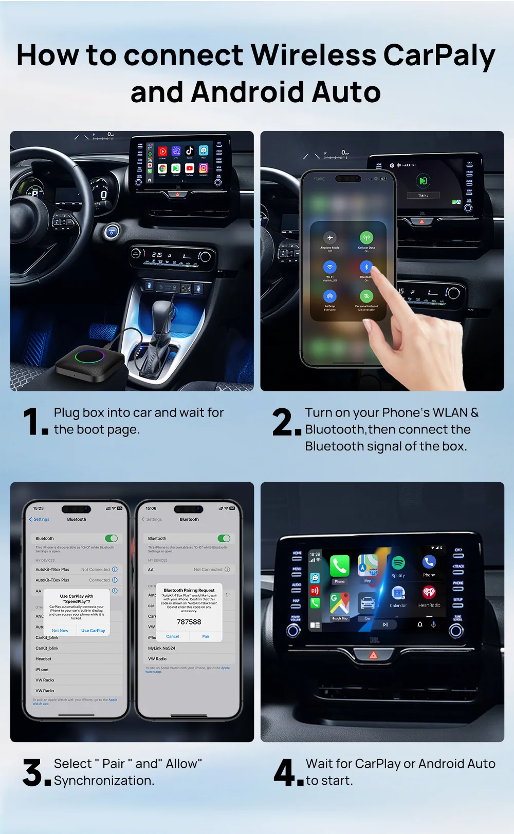TBOX USB wireless carplay box Ai box 8+128 Qualcomm 660 13