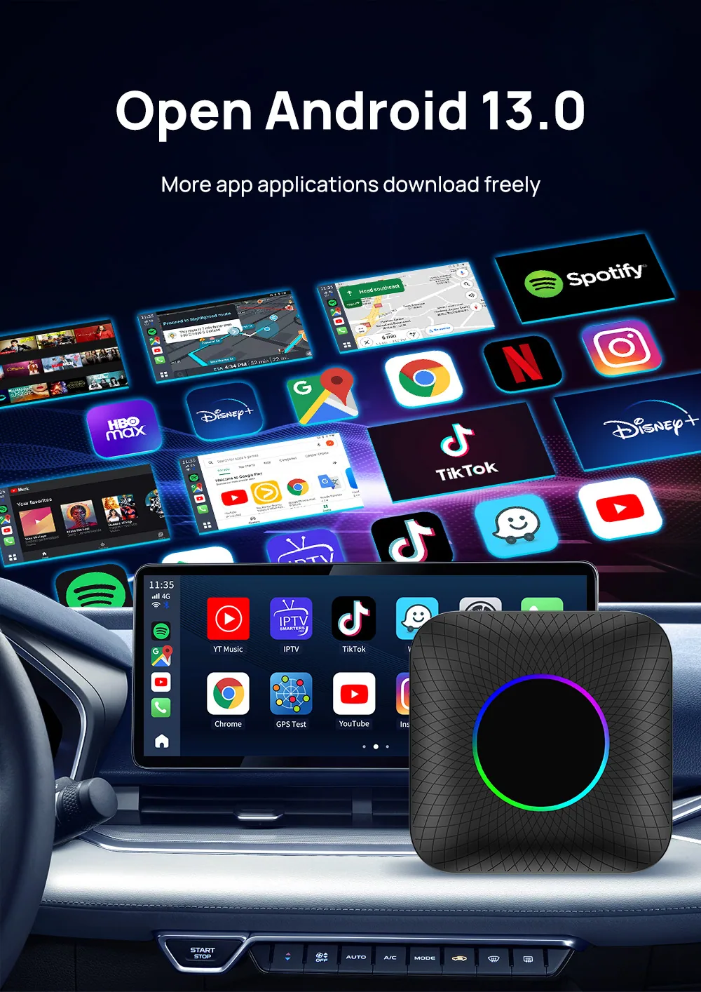 TBOX USB wireless carplay box Ai box 8+128 Qualcomm 660 12