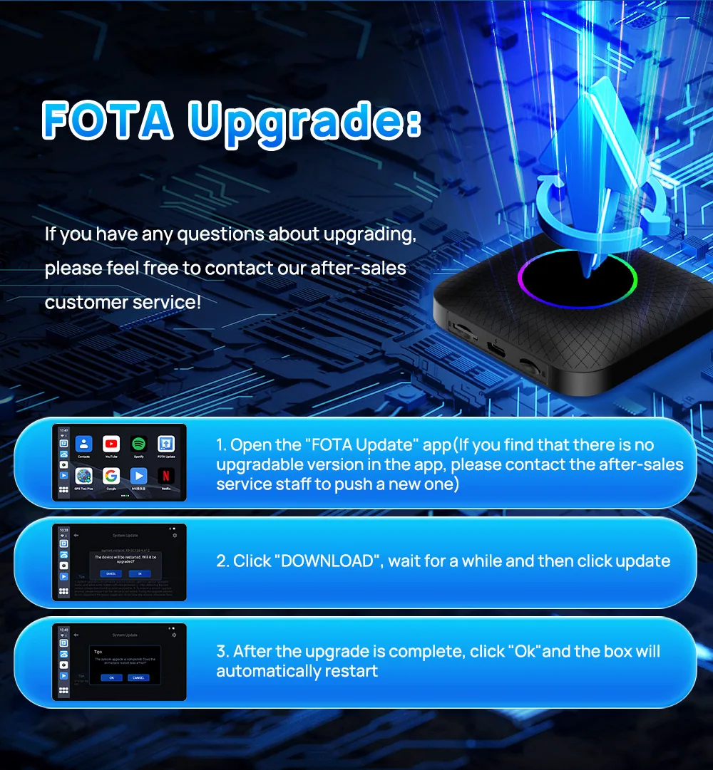 TBOX LED Wireless Carplay Box Ai box 4+64 Qualcomm 6225 15