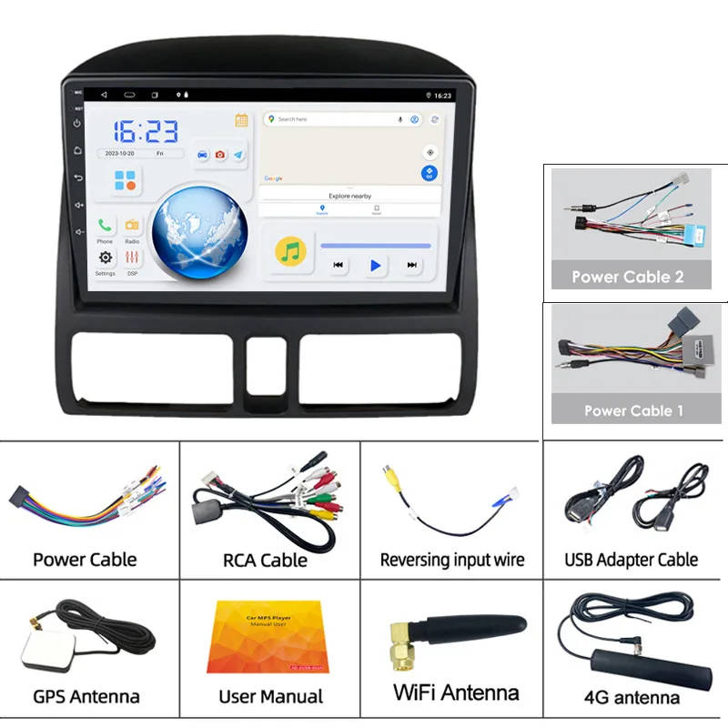 Suitable for 02-06 Honda old CRV car central control display 9 inch car GPS Bluetooth CarPlay 6