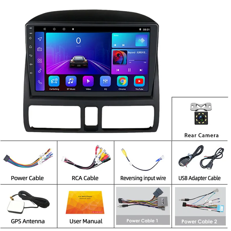Suitable for 02-06 Honda old CRV car central control display 9 inch car GPS Bluetooth CarPlay 3