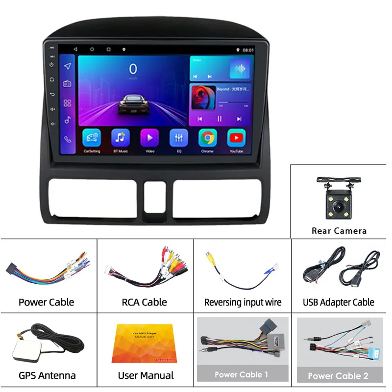 Suitable for 02-06 Honda old CRV car central control display 9 inch car GPS Bluetooth CarPlay 2