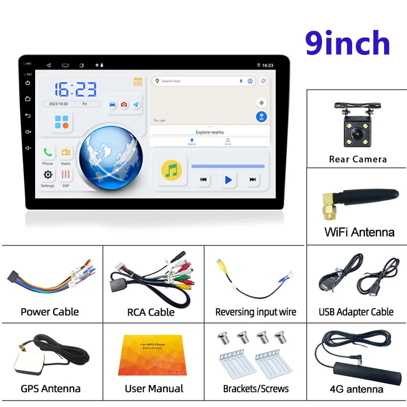 7/9/10 inch car navigation player 4G8 core Android GPS intelligent HD dual recording reversing image all-in-one machine 7