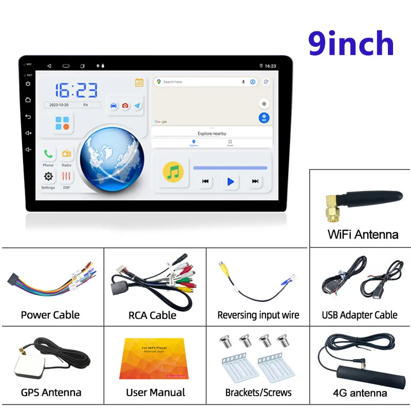 7/9/10 inch car navigation player 4G8 core Android GPS intelligent HD dual recording reversing image all-in-one machine 6