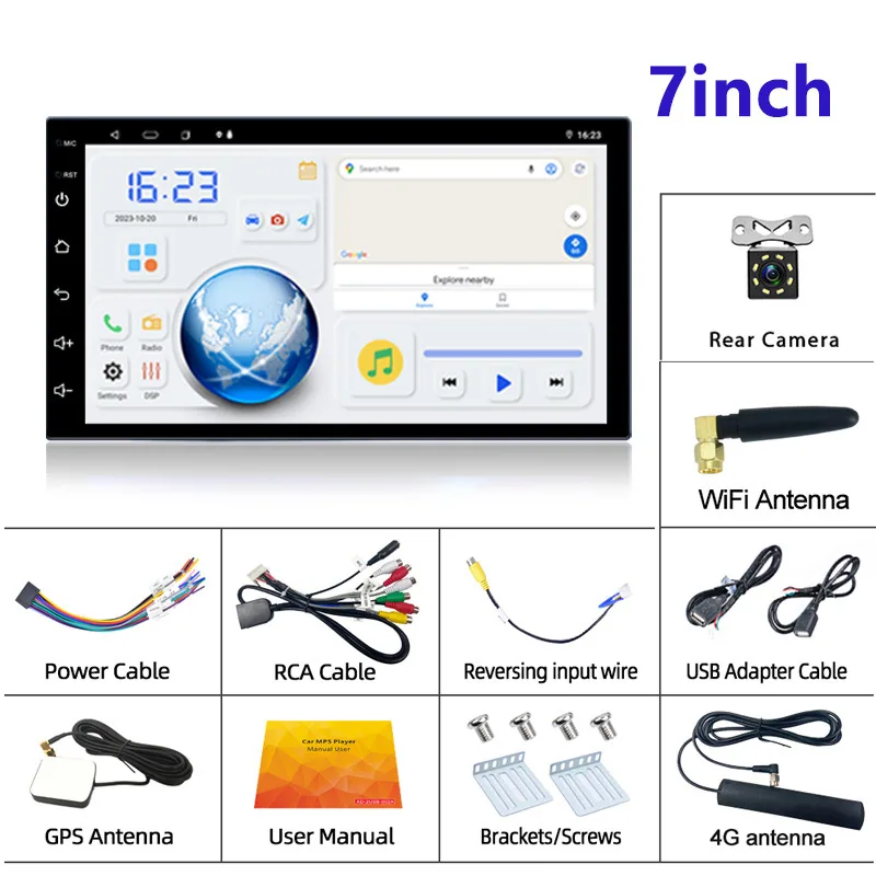 7/9/10 inch car navigation player 4G8 core Android GPS intelligent HD dual recording reversing image all-in-one machine 3