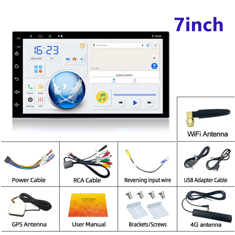 7/9/10 inch car navigation player 4G8 core Android GPS intelligent HD dual recording reversing image all-in-one machine