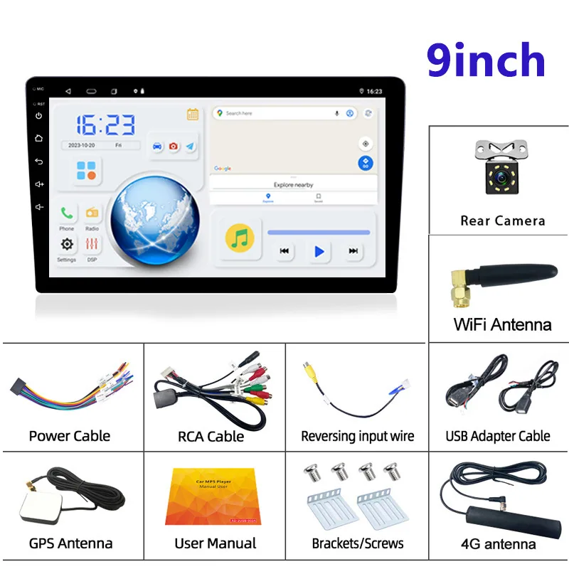 7/9/10 inch car navigation player 4G8 core Android GPS intelligent HD dual recording reversing image all-in-one machine 8