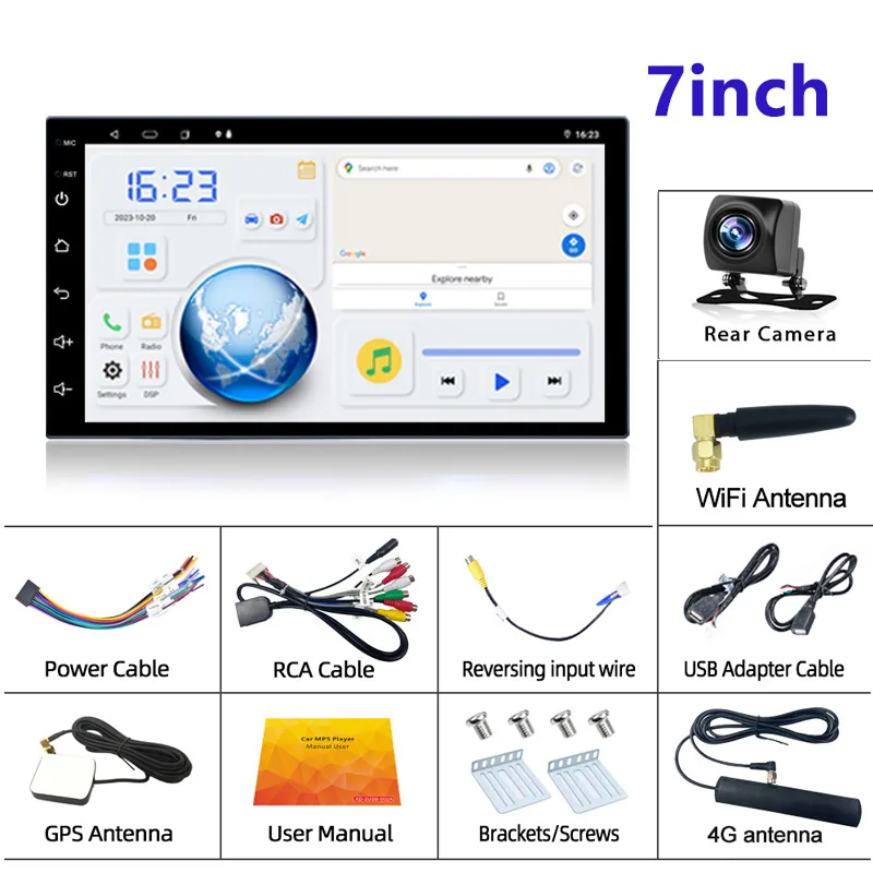 7/9/10 inch car navigation player 4G8 core Android GPS intelligent HD dual recording reversing image all-in-one machine 5