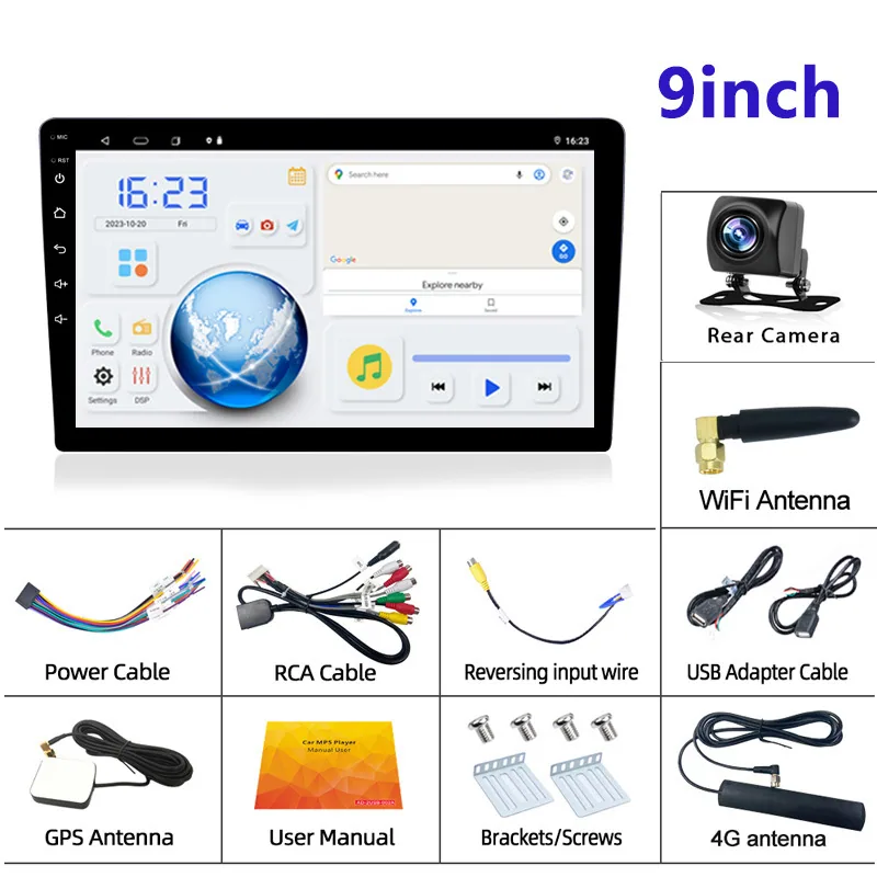 7/9/10 inch car navigation player 4G8 core Android GPS intelligent HD dual recording reversing image all-in-one machine 10