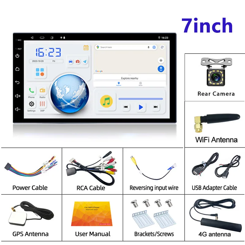 7/9/10 inch car navigation player 4G8 core Android GPS intelligent HD dual recording reversing image all-in-one machine 4