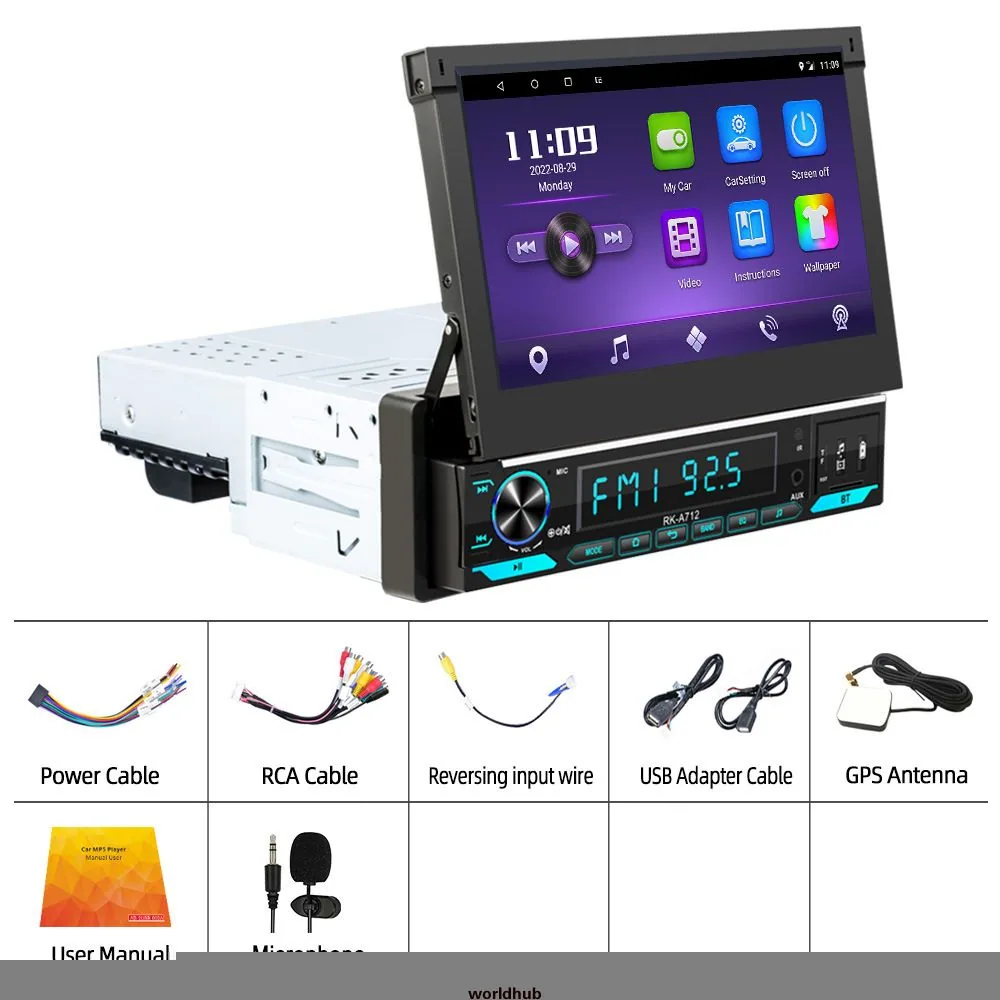 New 7 inch manual telescopic machine single ingot, android navigation universal machine, WiFi bluetooth, carplay, car player