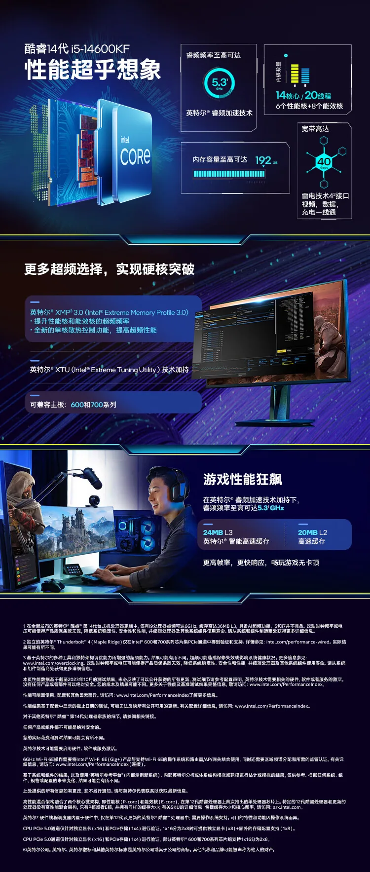 Intel/Intel i5-14600KF Loose Chip Processor CPU 14 cores and 20 threads for B760/Z790 4