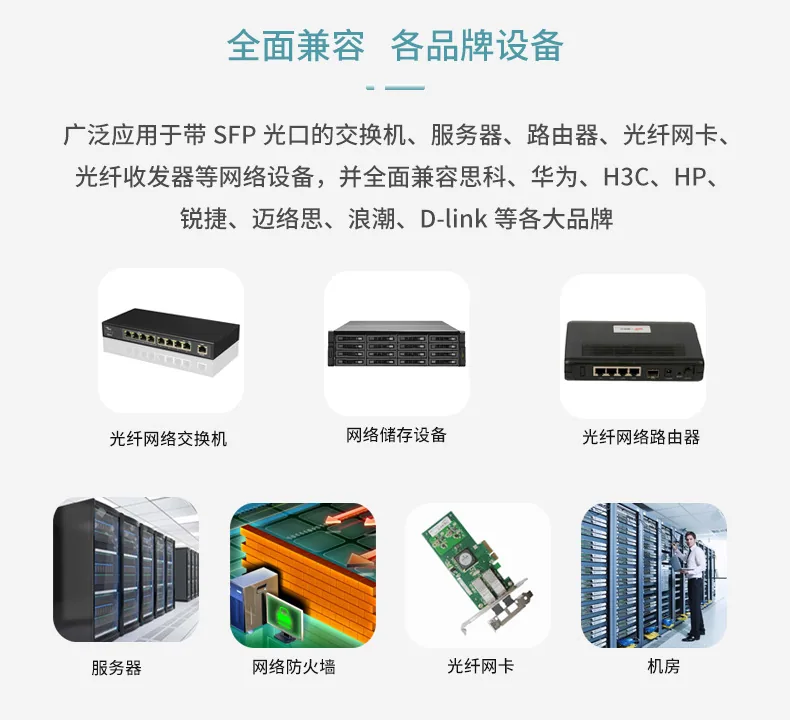 Gigabit Optical Transceiver Wholesale 1.25G Single-Mode SC Fiber Optic Module 20km Compatible with Huawei H3C Ruijie Switch 8