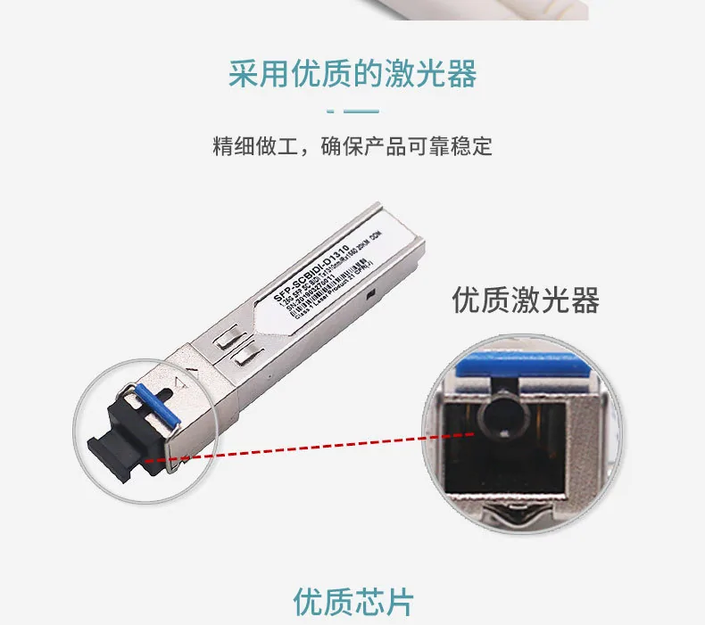 Gigabit Optical Transceiver Wholesale 1.25G Single-Mode SC Fiber Optic Module 20km Compatible with Huawei H3C Ruijie Switch 12