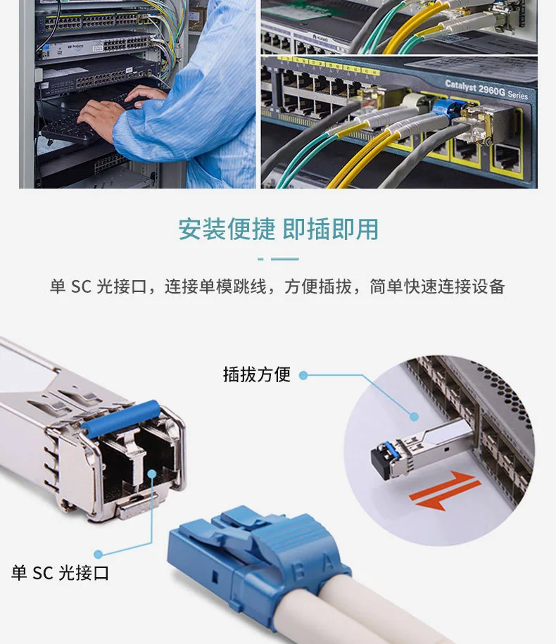 Gigabit Optical Transceiver Wholesale 1.25G Single-Mode SC Fiber Optic Module 20km Compatible with Huawei H3C Ruijie Switch 17