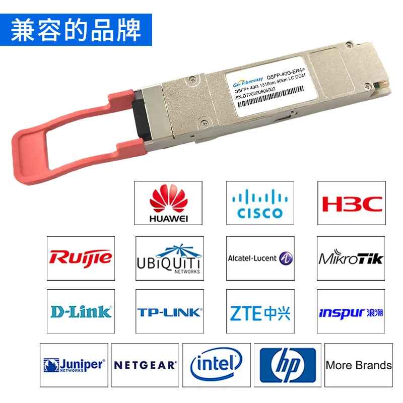 Émetteur-récepteur optique QSFP 40G QSFP-40G-ER4, module monomode 1310nm LC haute vitesse, compatible avec Huawei Juniper 5