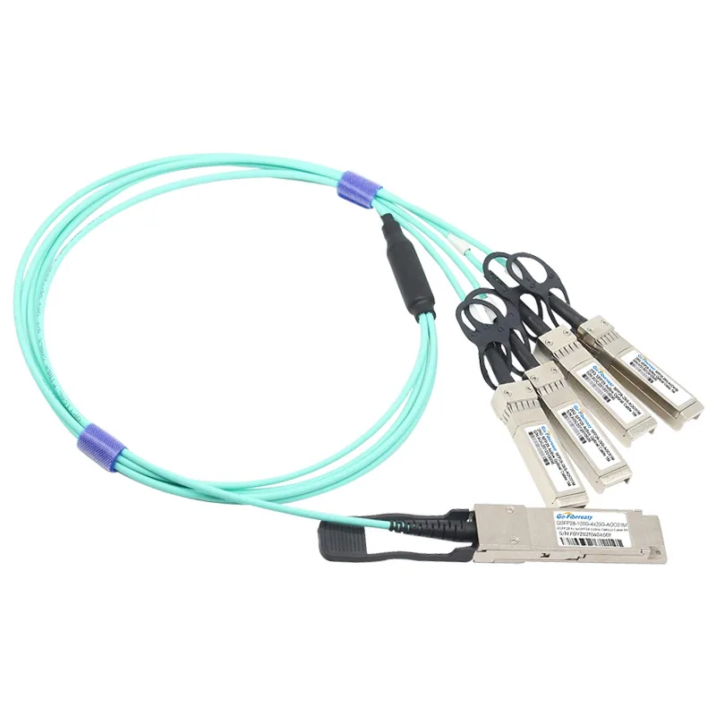 100G AOC Active Optical Cable QSFP28 to 4 SFP28 high-speed stacked fiber optic cables 100G to 4x25G