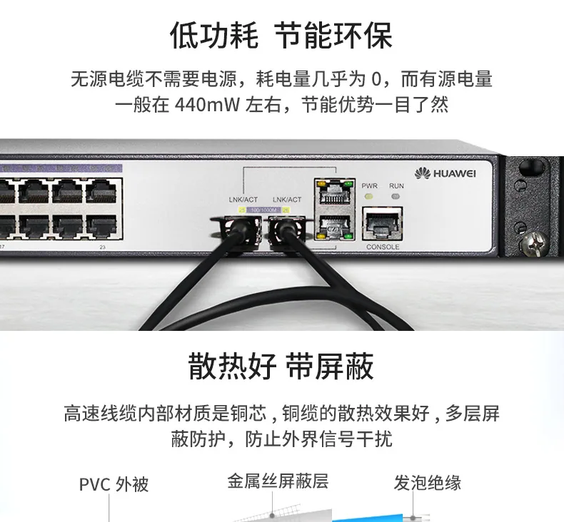 40G QSFP DAC high-speed passive copper cable QSFP to SFP+10G switch stacking cable is compatible with Huawei 14