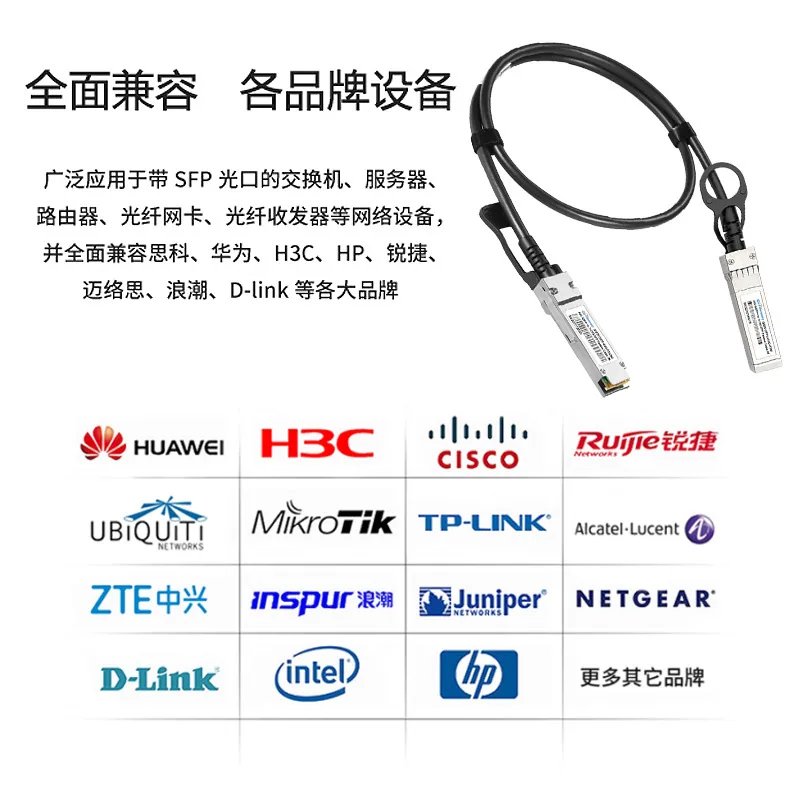 40G QSFP DAC high-speed passive copper cable QSFP to SFP+10G switch stacking cable is compatible with Huawei 5