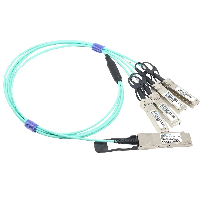 Manufacturer discount 40G AOC active fiber optic cable QSFP to 1 point 4xSFP stacking cable multimode OM3 fiber optic cable 2
