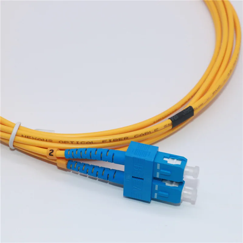 Single mode double core SC-SC fiber patch cord pigtail wire wholesale carrier grade large square mouth 3m 5m fiber optic cable 9