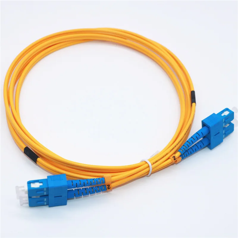 Single mode double core SC-SC fiber patch cord pigtail wire wholesale carrier grade large square mouth 3m 5m fiber optic cable 5