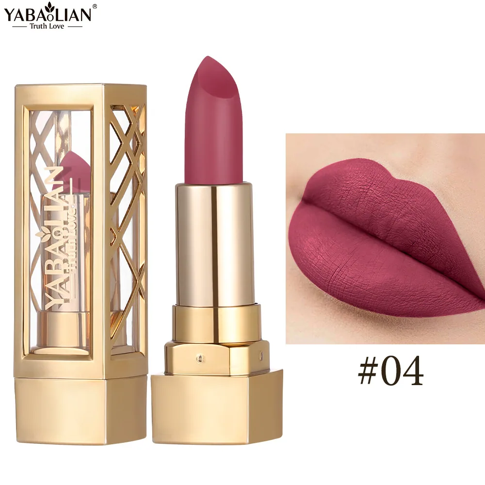 Pearlescent lipstick cross-border makeup Amazon explosive YABAOLIAN lipstick dazzling light velvet pearlescent lipstick 4