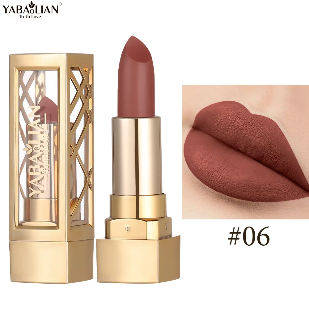 Pearlescent lipstick cross-border makeup Amazon explosive YABAOLIAN lipstick dazzling light velvet pearlescent lipstick 6