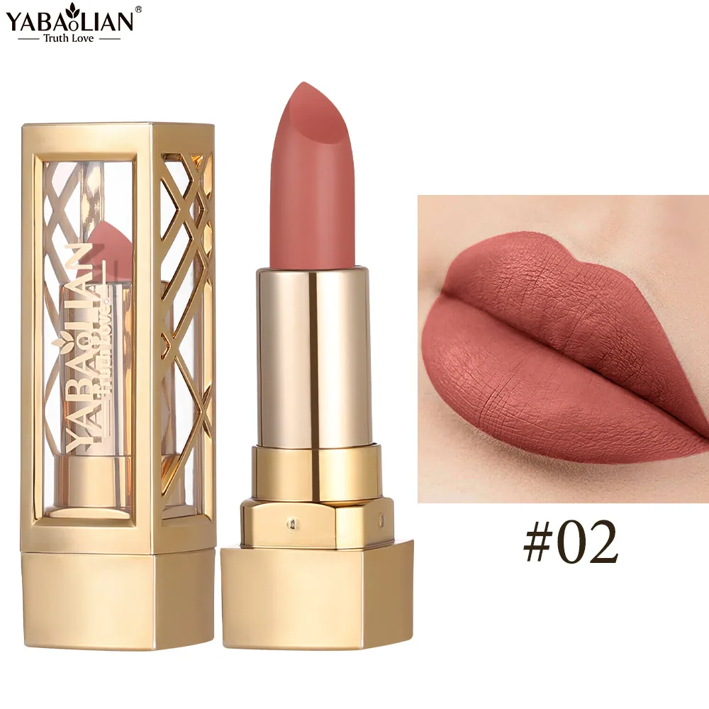 Pearlescent lipstick cross-border makeup Amazon explosive YABAOLIAN lipstick dazzling light velvet pearlescent lipstick 2