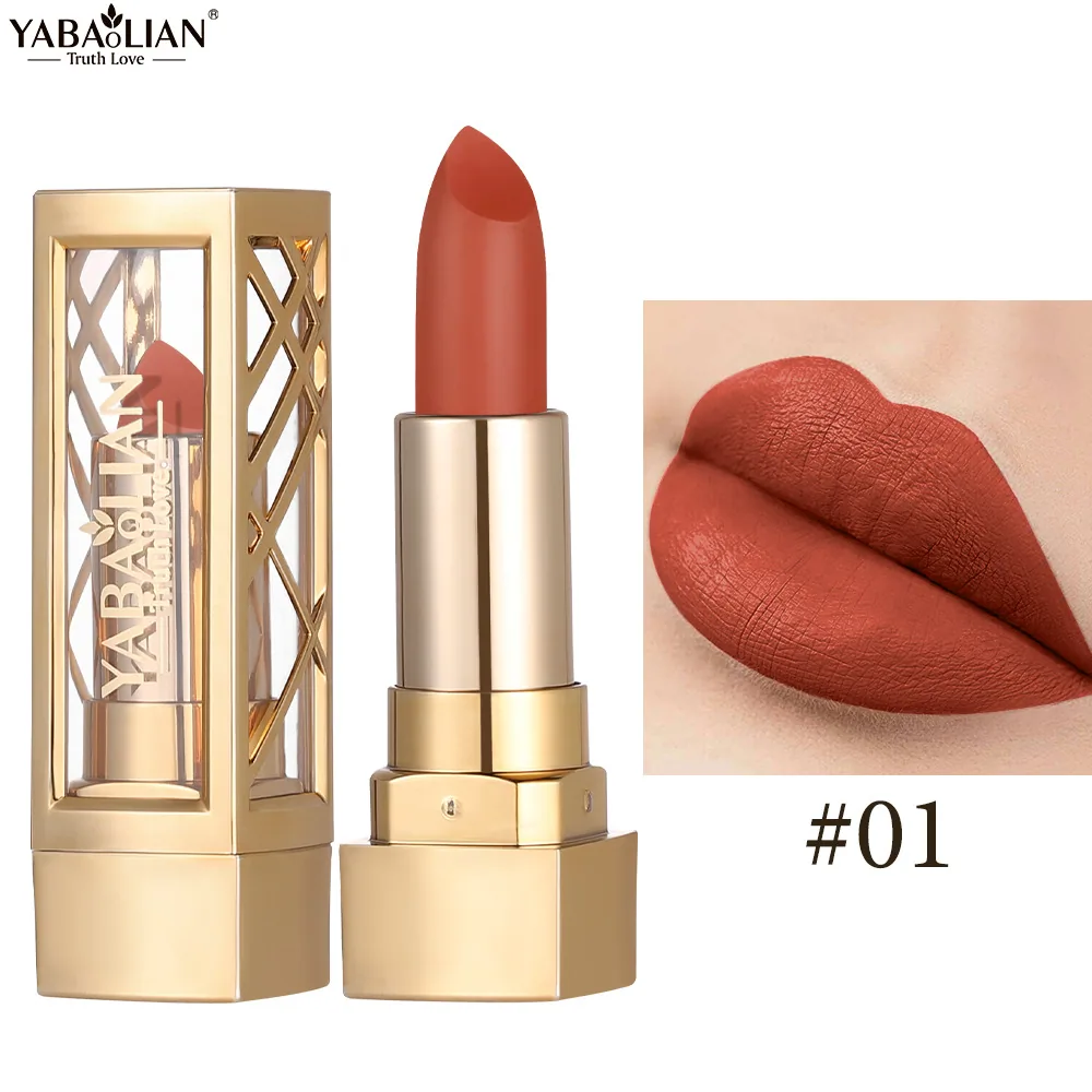 Pearlescent lipstick cross-border makeup Amazon explosive YABAOLIAN lipstick dazzling light velvet pearlescent lipstick
