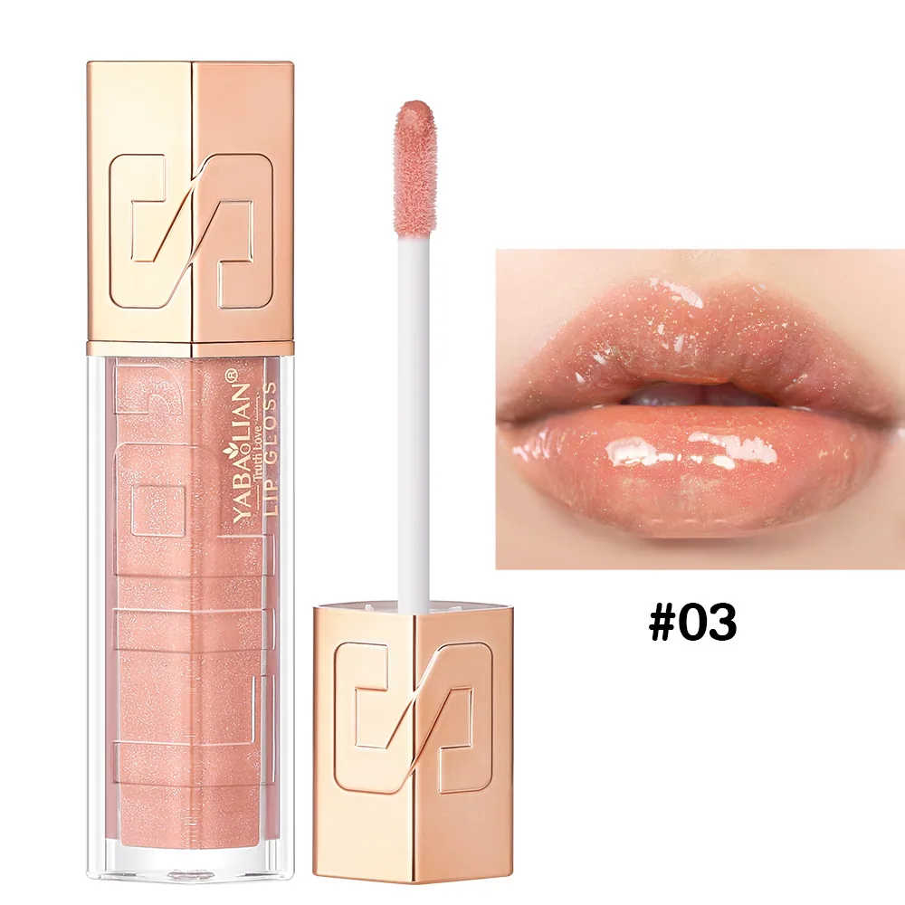 Glitter lip gloss cross-border makeup explosive wholesale YABAOLIAN lip gloss hyaluronic acid water gloss pearlescent sequin lip 3