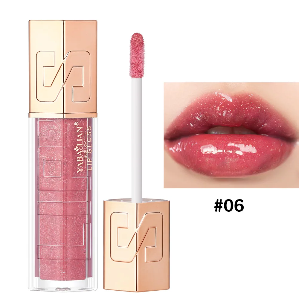 Glitter lip gloss cross-border makeup explosive wholesale YABAOLIAN lip gloss hyaluronic acid water gloss pearlescent sequin lip 6