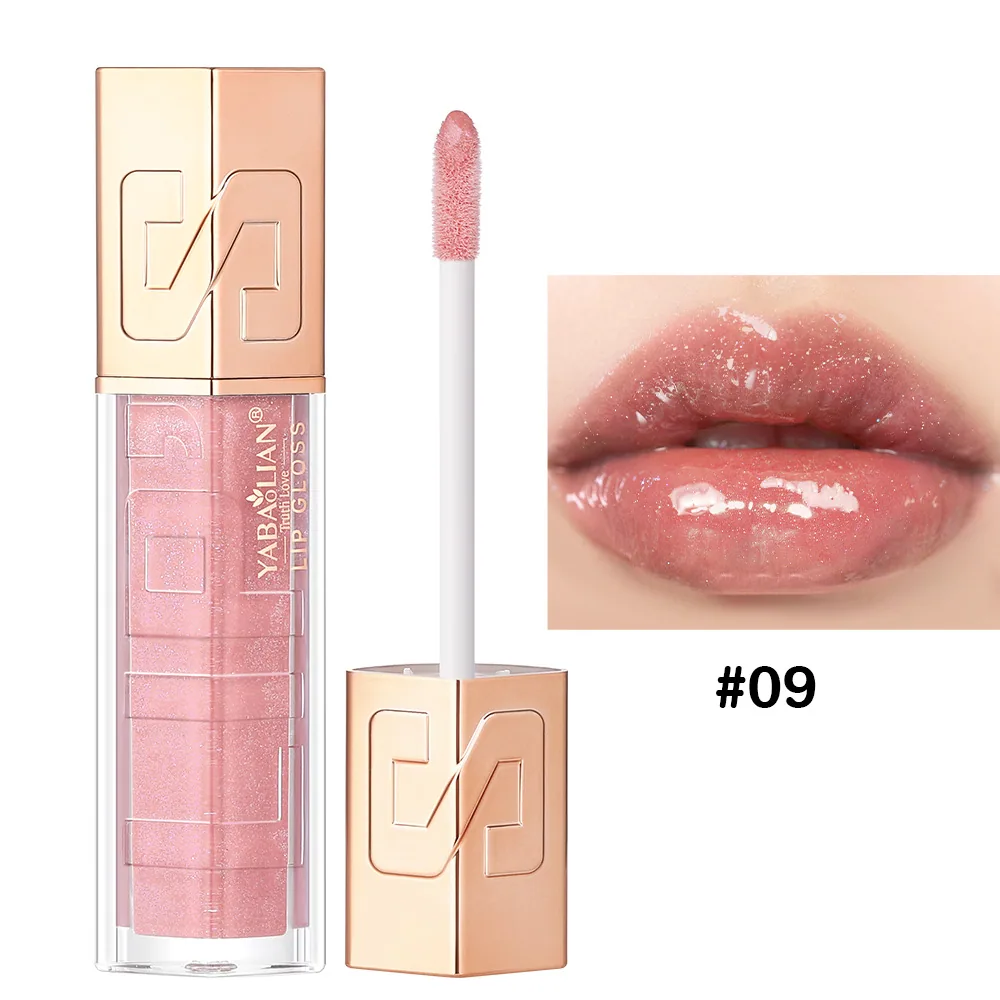 Glitter lip gloss cross-border makeup explosive wholesale YABAOLIAN lip gloss hyaluronic acid water gloss pearlescent sequin lip 9