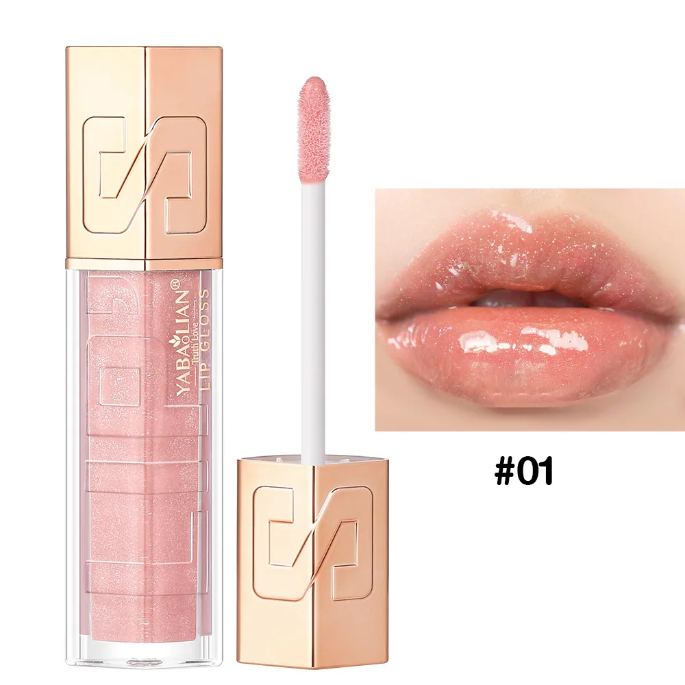 Glitter lip gloss cross-border makeup explosive wholesale YABAOLIAN lip gloss hyaluronic acid water gloss pearlescent sequin lip